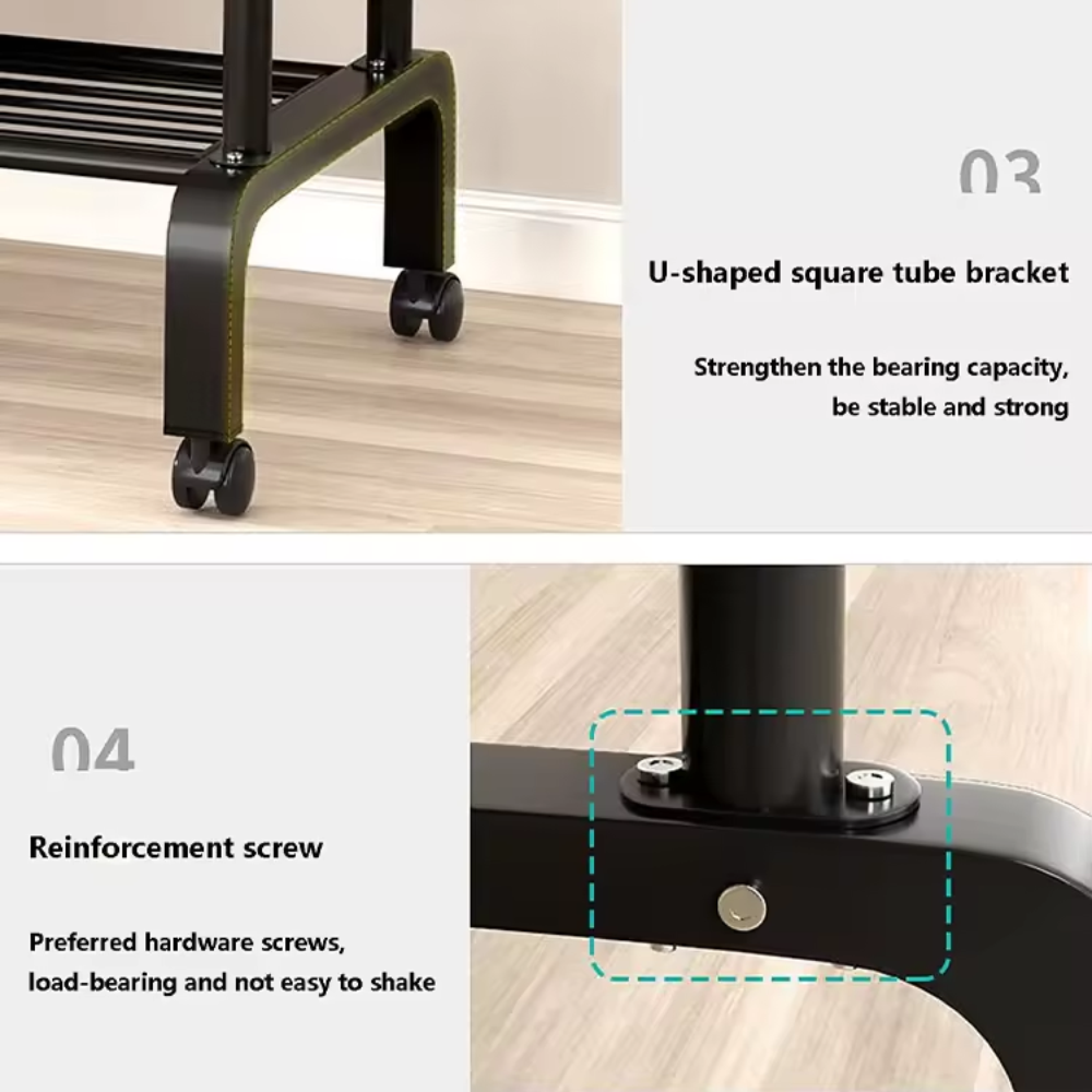 Perchero Zapatero Doble Alta Resistencia  60Kg Con Ruedas