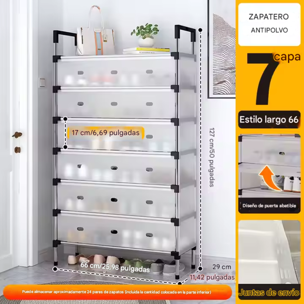 Organizador Zapatos 7 Niveles Antipolvo Fácil de Armar Hogar