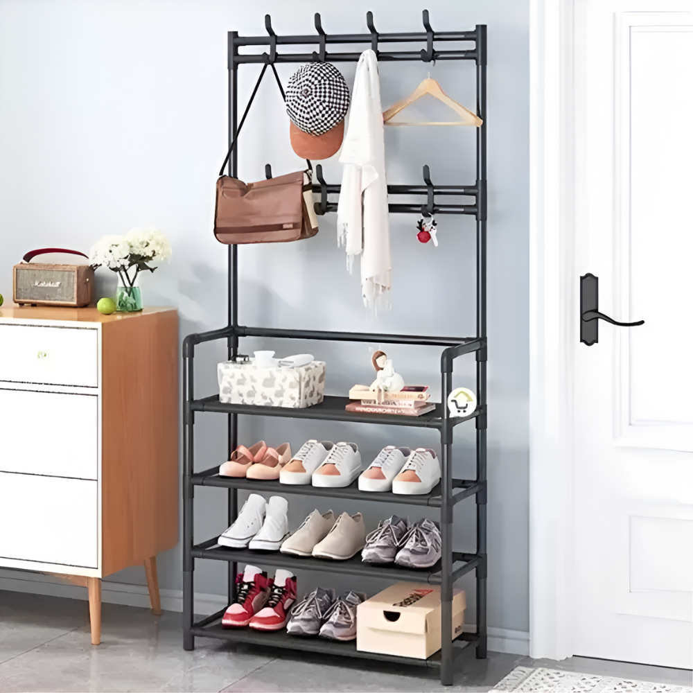 🧥👟Perchero Multifuncional Con Zapatero 5 Niveles 153x60 Cm🧤👞