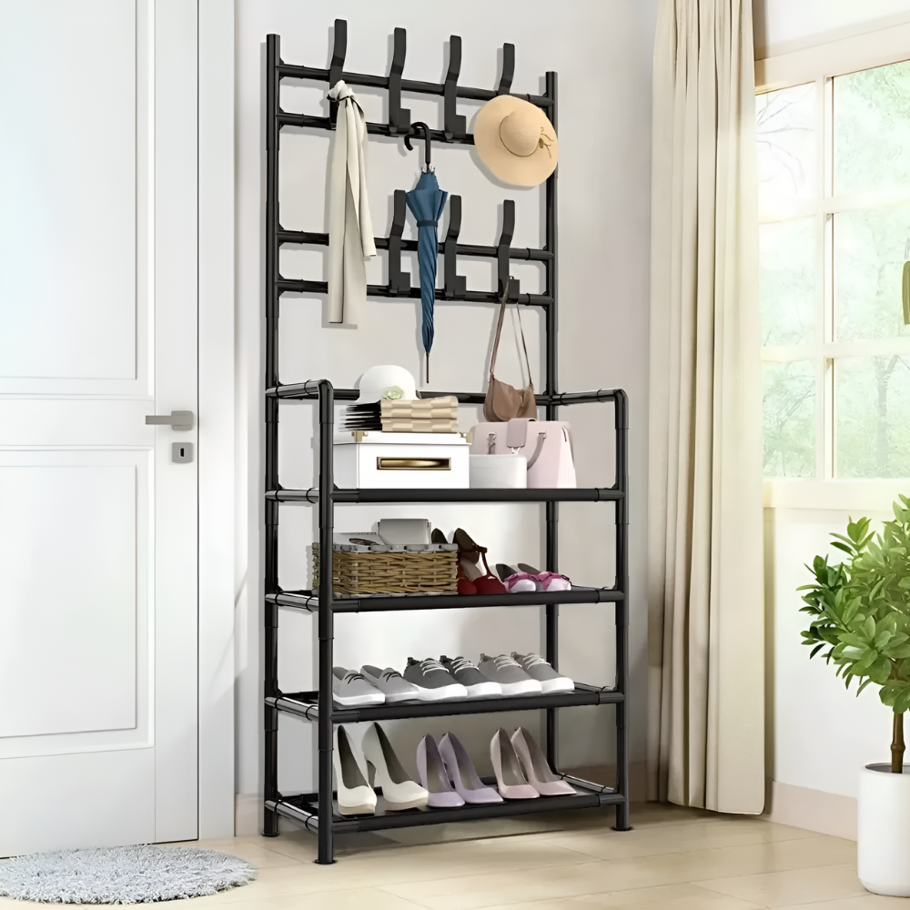 🧥👟Perchero Multifuncional Con Zapatero 5 Niveles 153x60 Cm🧤👞