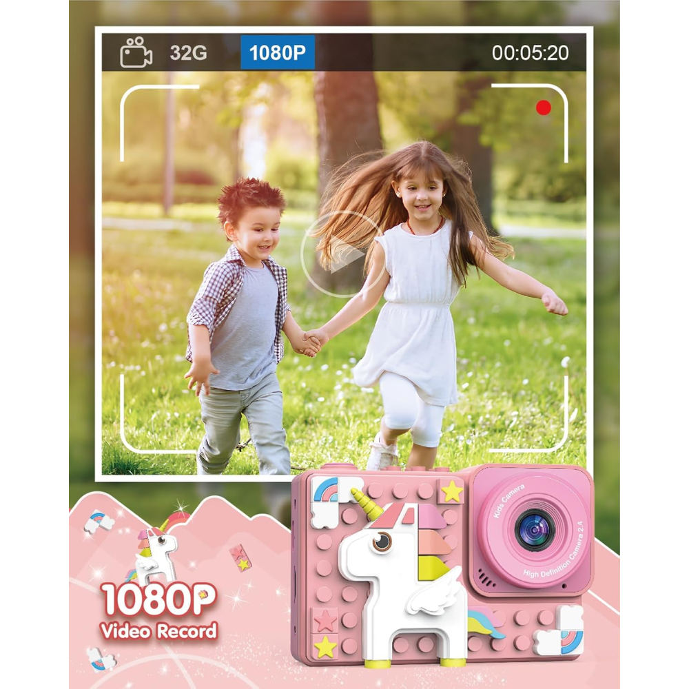 Camara Digital Niños Tipo Lego Figuras Armable 48px 1080p