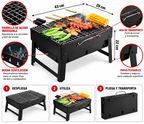 Asador Mini Plegable Portátil Carbón Camping Picnic 43x29 Cm Negro