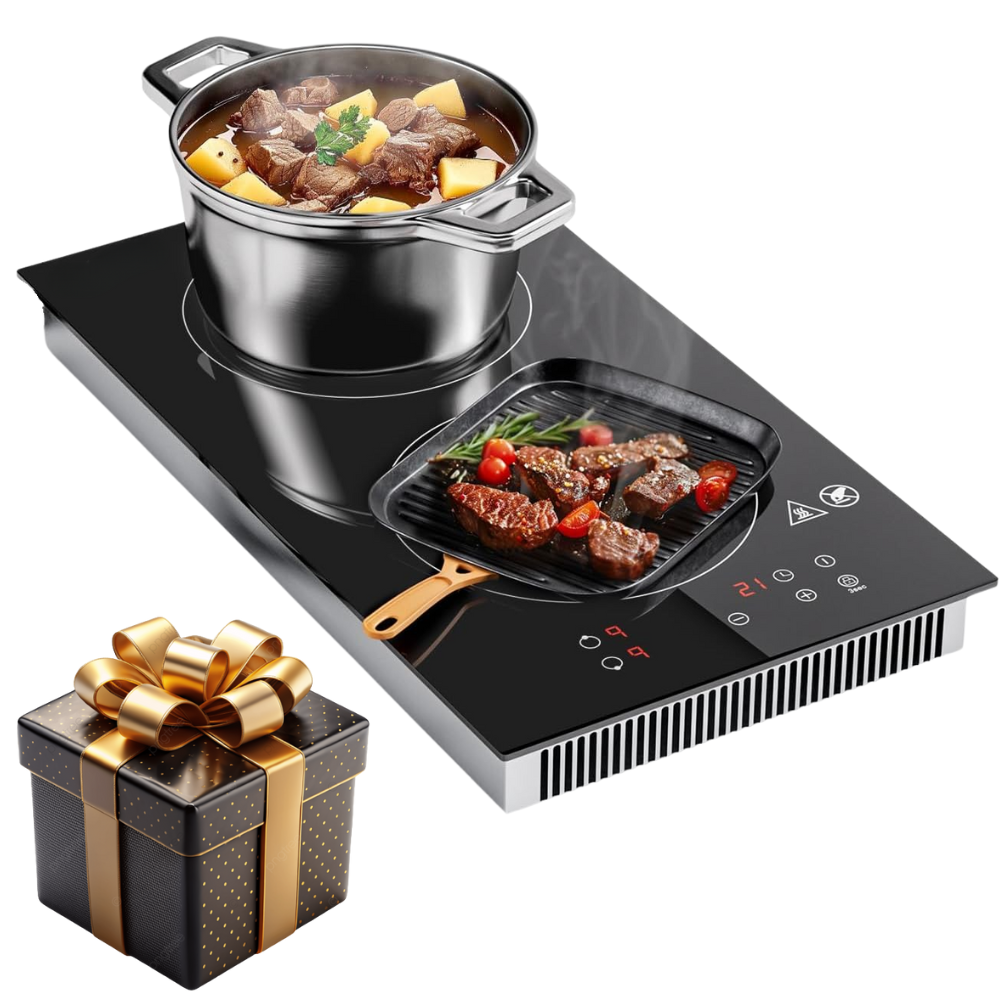 Estufa Induccion Empotrar Vertical 1000w + Regalo + Recetario Placa Empotrable Induccion Cocina Hogar Uso Diario