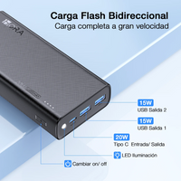 Thumbnail for Power Bank 20.000mah Super Carga Rapida 20w Usb Dual Salida