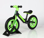 Foto original bicicleta de equilibrio PH-XY815 verde con soporte de exhibición