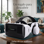 Gafas VR SHINECON con audífonos en una escena decorativa de regalo