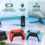 Publicidad consola Game Stick M68 formato compacto conexión HDMI y controles inalámbricos