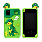 Celular juguete infantil H1 dinosaurio verde con cámara y parlante