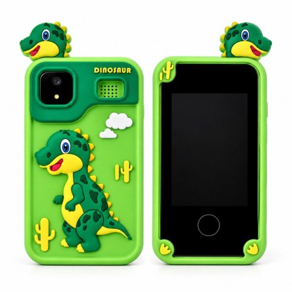 Celular juguete infantil H1 dinosaurio verde con cámara y parlante