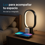 Aro de luz integrado de la base AY41 en una mesa de noche.