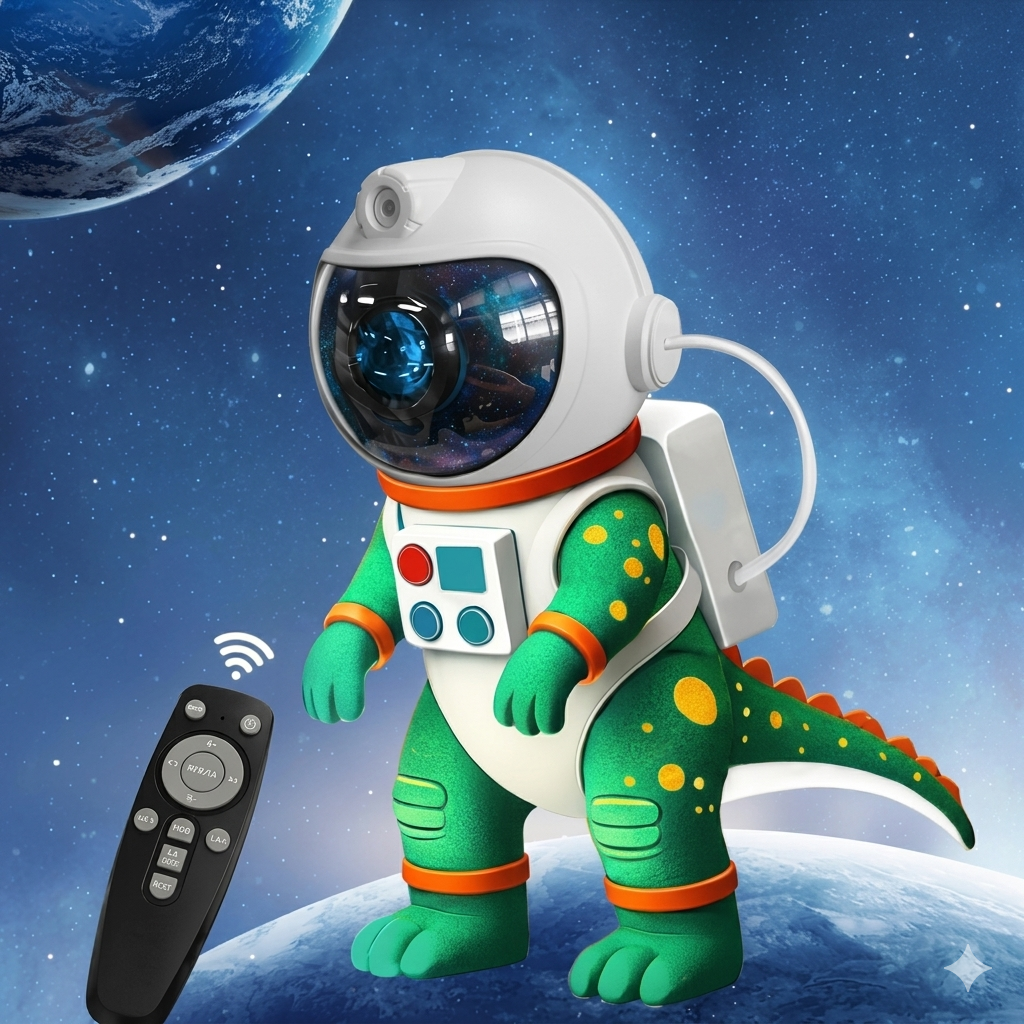 Proyector Galaxy Astronauta Dinosaurio QS-01 con 8 Modos de Luz