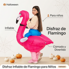 Disfraz inflable de flamingo para niños con características señaladas: Halloween, inflable, para niños