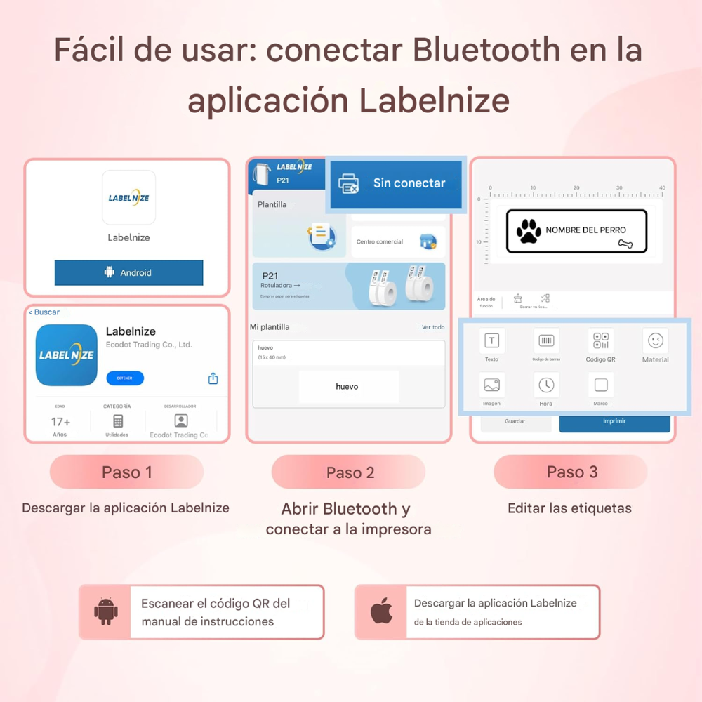 Mini Impresora Etiqueta Termica Portátil Bluetooth Celular