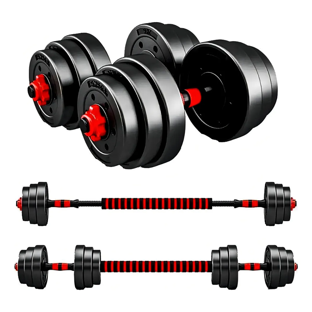 Kit Pesas Mancuernas 30kg Pvc Termoforradas Antideslizantes