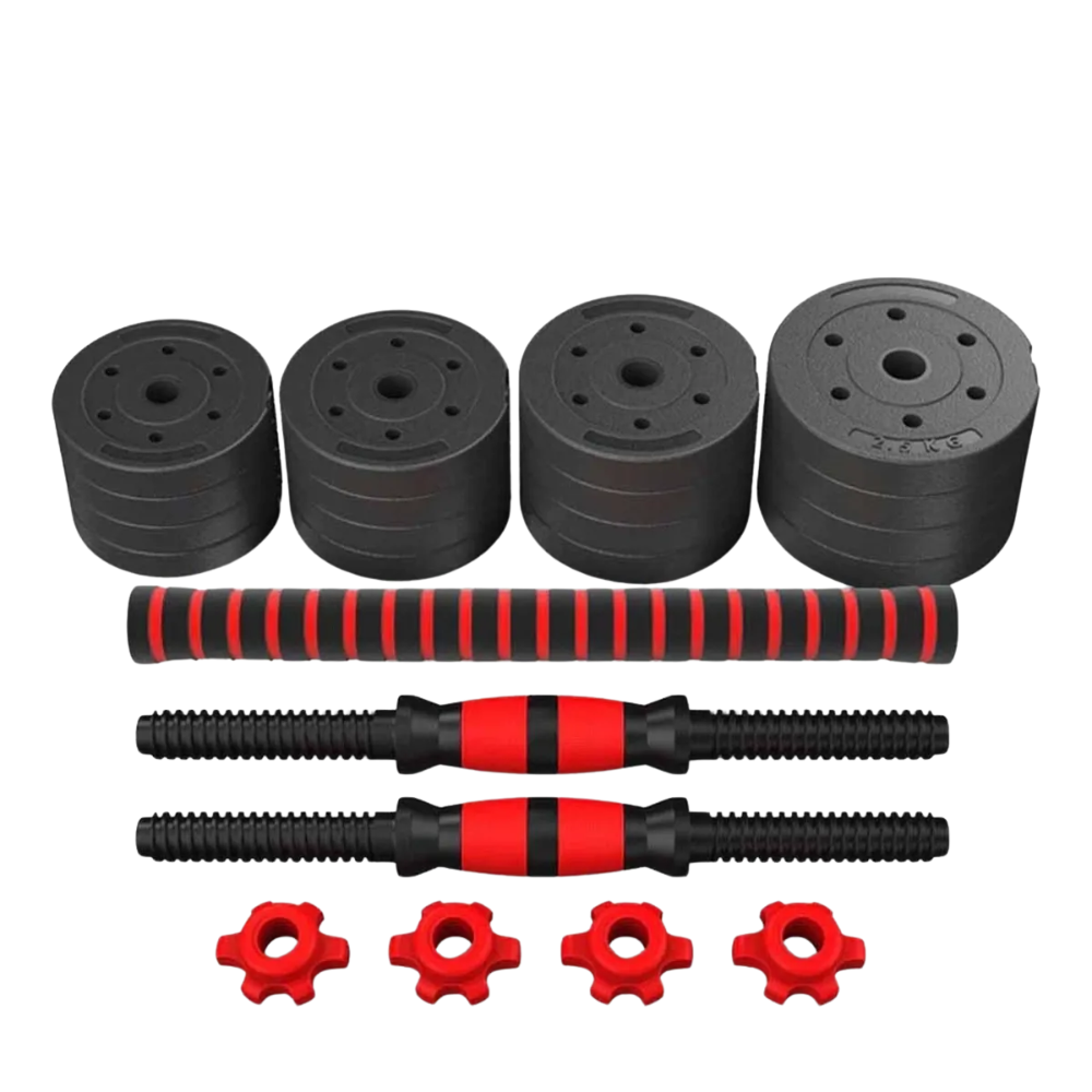 Kit Pesas Mancuernas 30kg Pvc Termoforradas Antideslizantes
