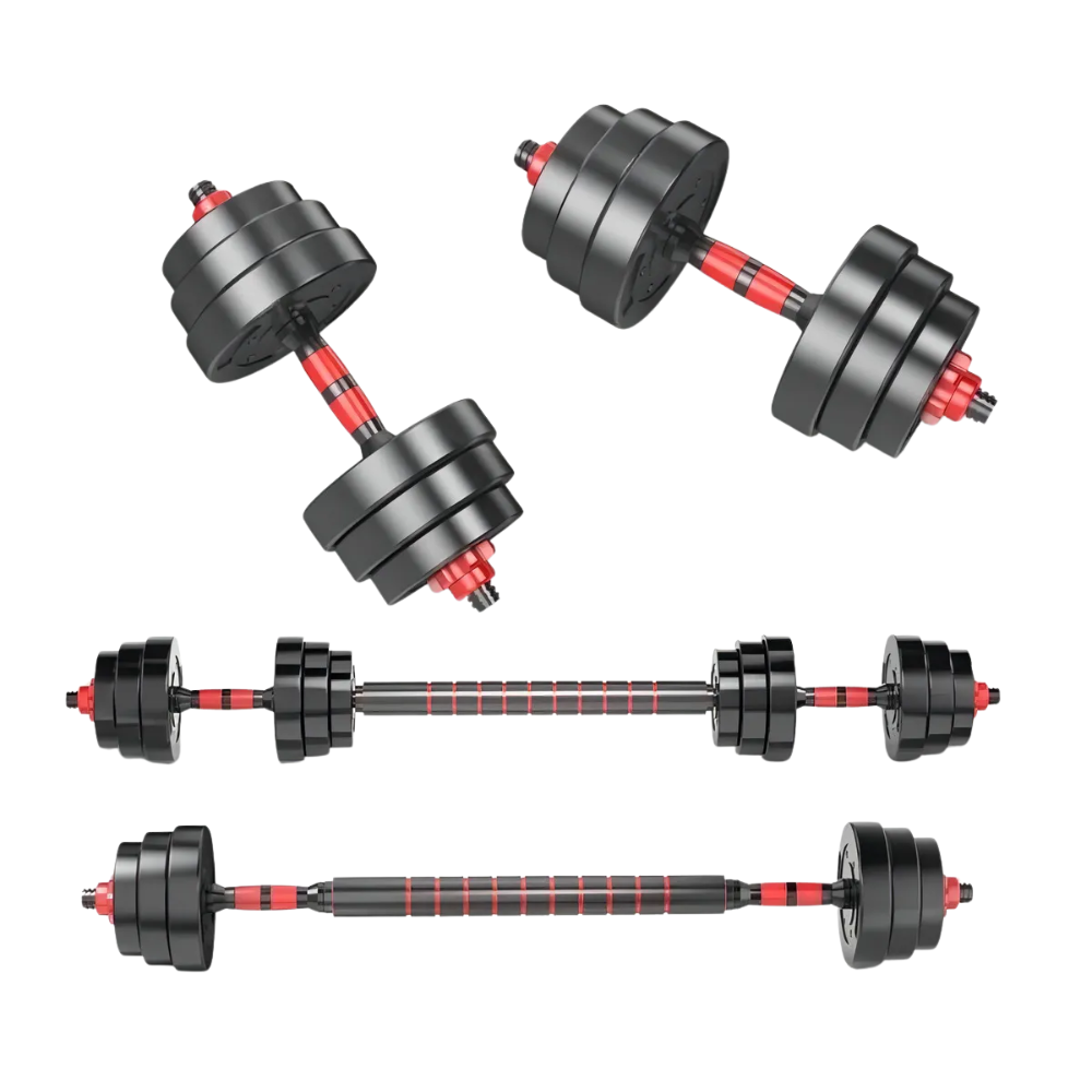 Kit Pesas Mancuernas 30kg Pvc Termoforradas Antideslizantes