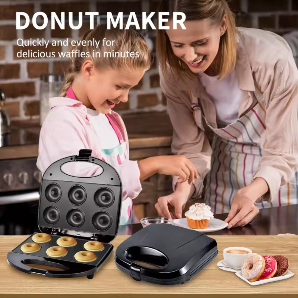 Maquina Para Hacer Mini Donas 6 Puestos 1000w Antiadherente