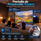 Pantalla de proyección trasera en sala de cine en casa