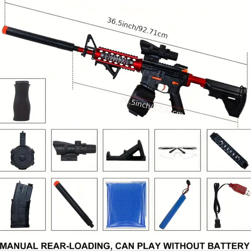 Pistola Fusil De Orbeez Tiro A Tiro Ráfaga Mira Silenciador