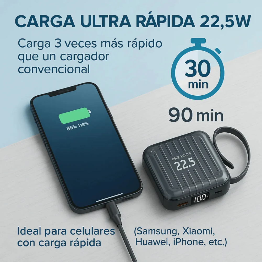 Power Bank Cargador Celular Portatil 10000mah Carga Rapida