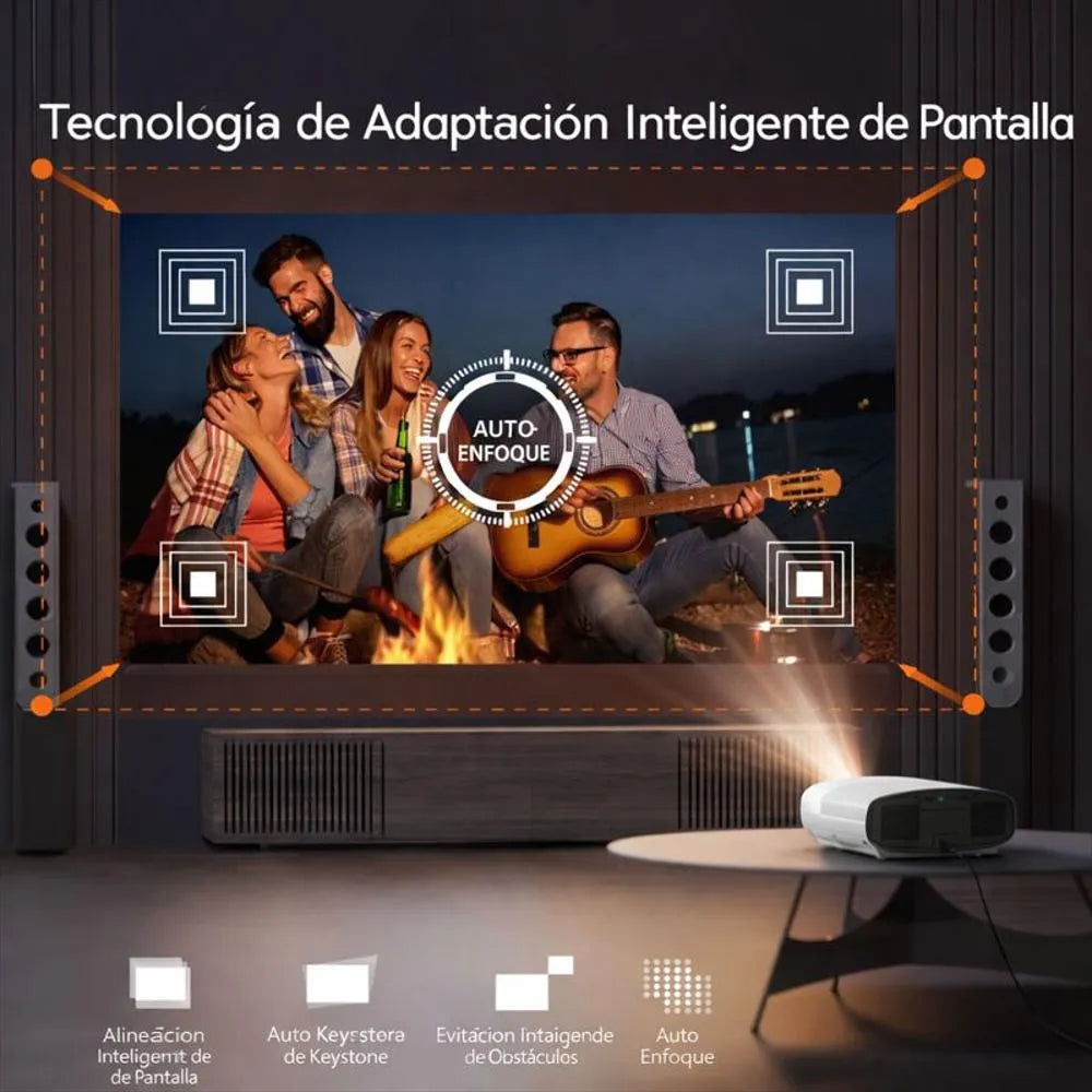 Proyector Video Beam Android 10000 Lúmenes Autofocus Parlantes Bluetooh Wifi 400 Ansi U1