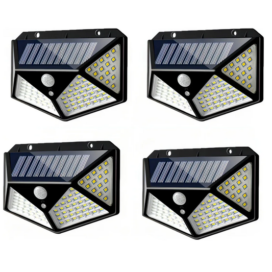 Lampara Reflector Solar 100 Led Sensor Movimiento Pack X4