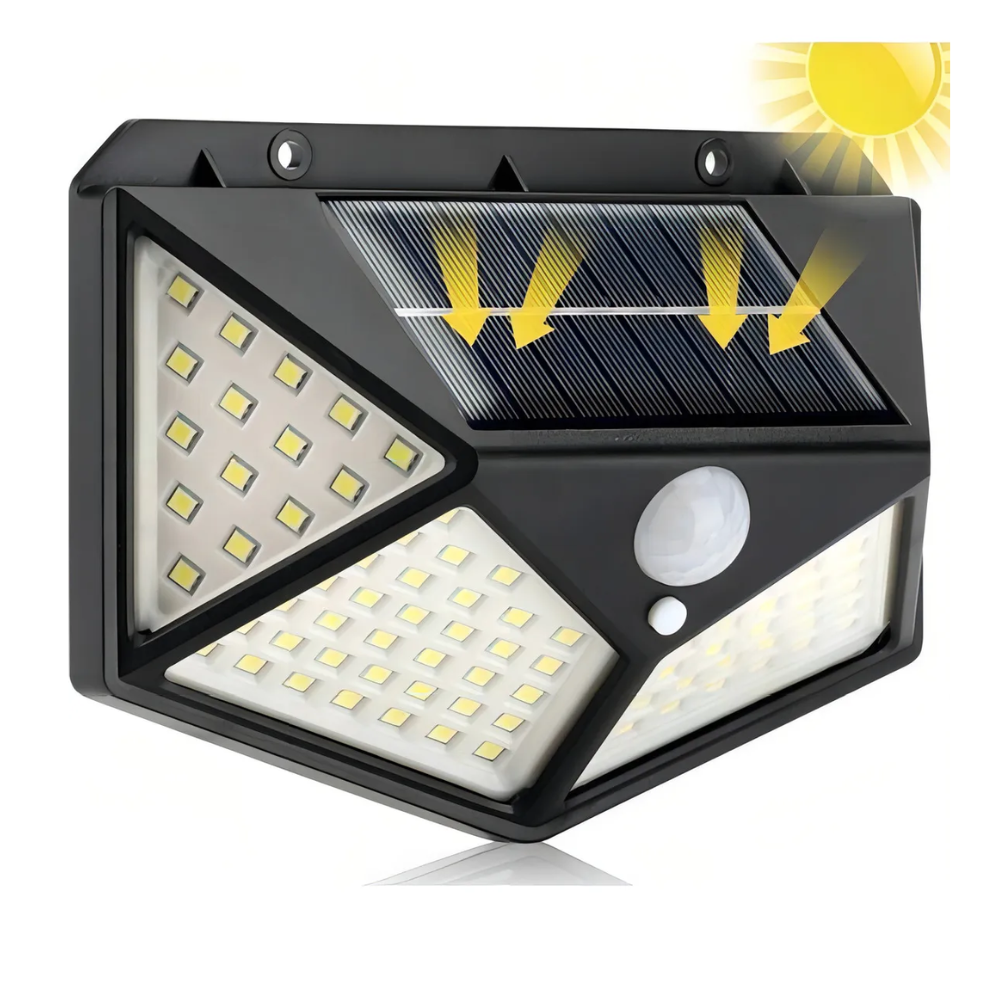 🌞Lampara Reflector Solar 100 Led Sensor Movimiento Pack X4🌞