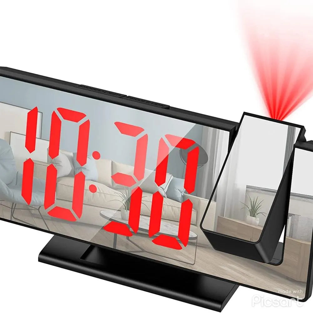 Reloj Despertador Digital con Proyector de Hora y Pantalla LED