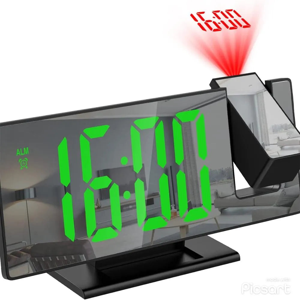 Reloj Despertador Digital con Proyector de Hora y Pantalla LED