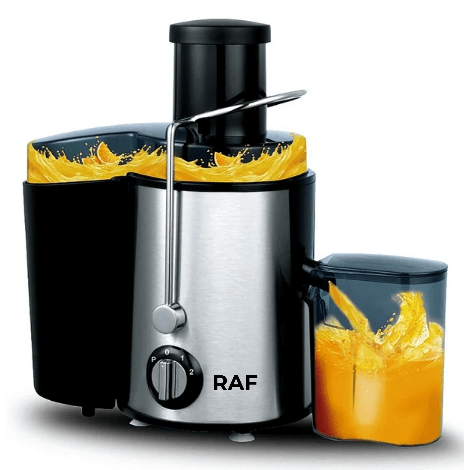 Extractor De Jugos Electrico Automatico Marca Raf Original Para Frutas Y Verduras Potencia 1000w 450m