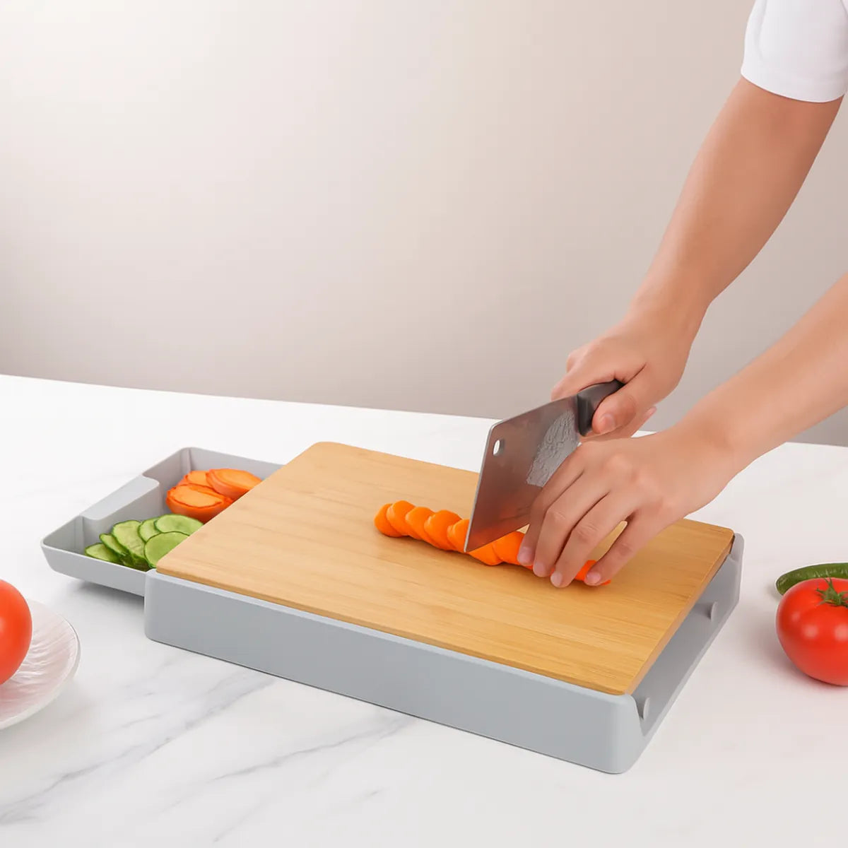 Tabla Picar Vegetales Con Compartimiento Recolector