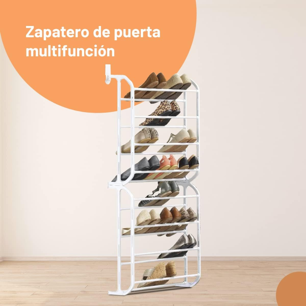 👟✨Zapatero 2 Niveles Colgante Para Puerta 24 Pares Resistente🏠💡