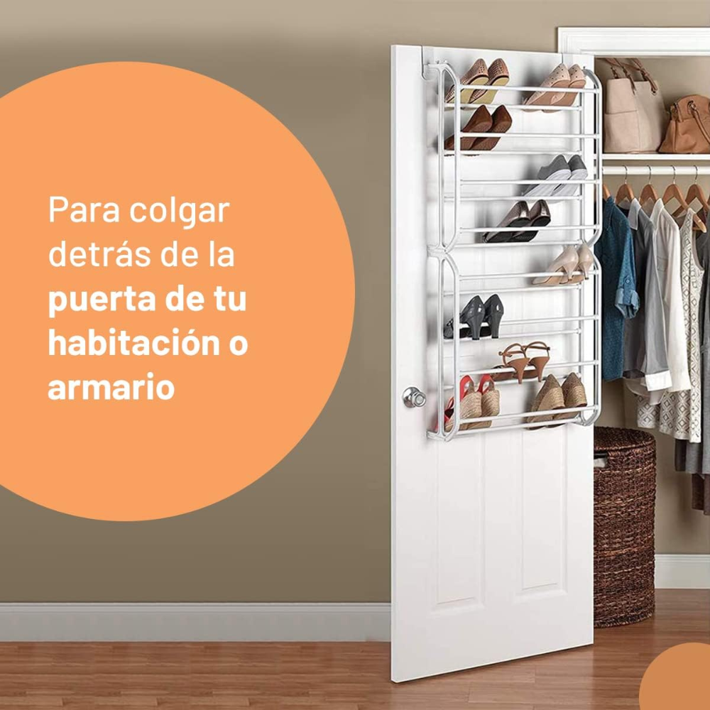 👟✨Zapatero 2 Niveles Colgante Para Puerta 24 Pares Resistente🏠💡