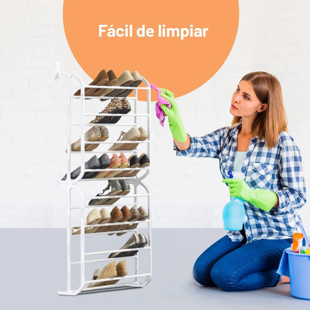 👟✨Zapatero 2 Niveles Colgante Para Puerta 24 Pares Resistente🏠💡