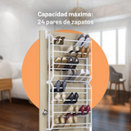 Zapatero 2 Niveles Colgante Para Puerta 24 Pares Resistente