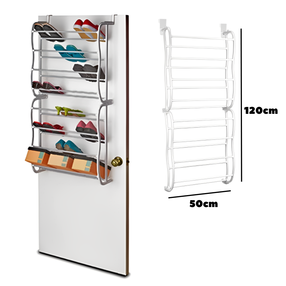 👟✨Zapatero 2 Niveles Colgante Para Puerta 24 Pares Resistente🏠💡