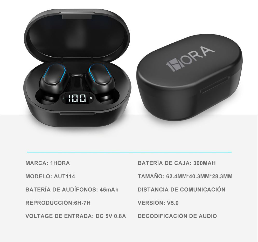 Audifonos Inalámbricos In Ear Manos Libres 8 Horas De Batería