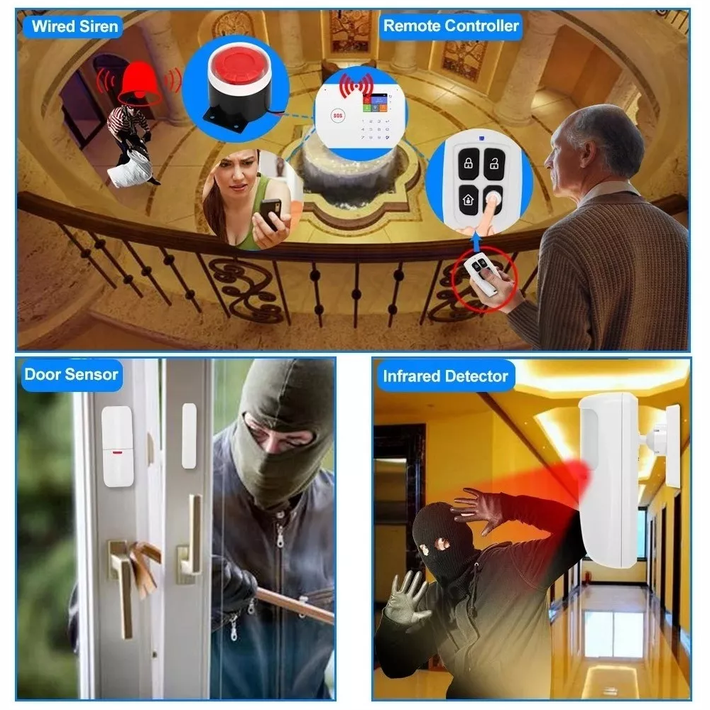Alarma Wifi Inteligente Con Pantalla Y Sensores