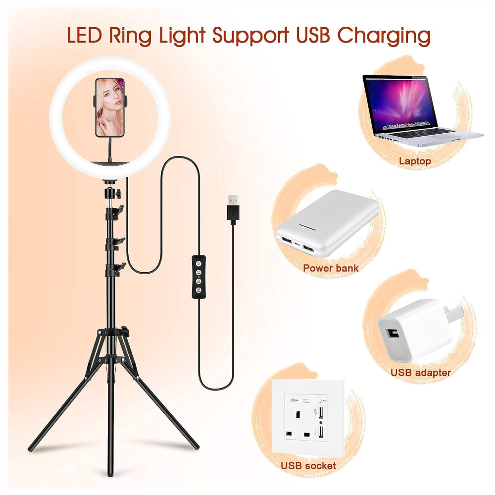 Aro De Luz 33 Cm Rgb Led Con Trípode Profesional 2 Mts