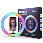 Aro De Luz 26 Cm Rgb Led Con Trípode Profesional 2 Mts