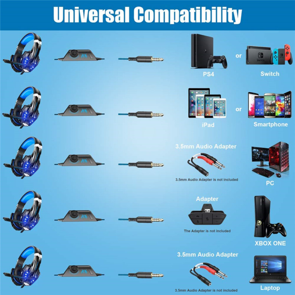 Audifonos Gamer G9000 Kotion Each Con Luces Led Play Pc Xbox