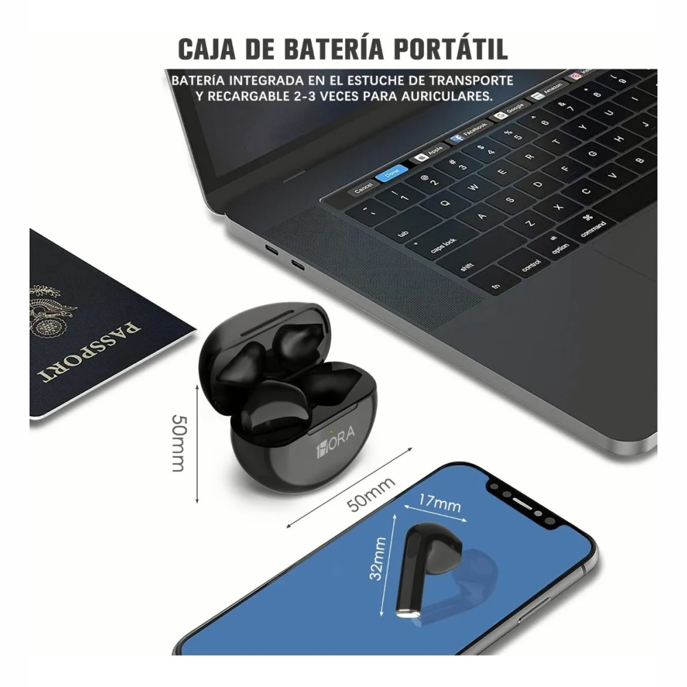 Audífonos In-ear Bluetooth Auriculares 6 Horas De Batería