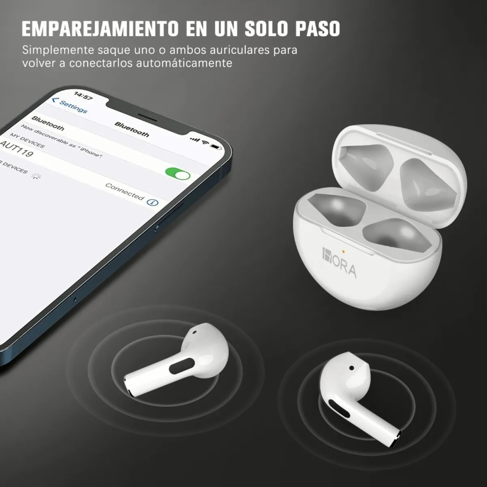 Audífonos In-ear Bluetooth Auriculares 6 Horas De Batería