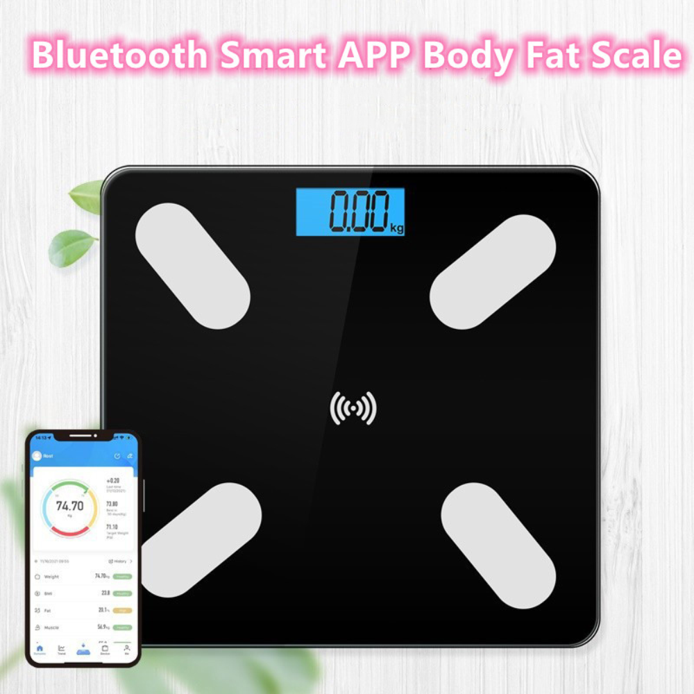 Bascula Inteligente Bluetooth Digital Vidrio Templado 12 Medidas