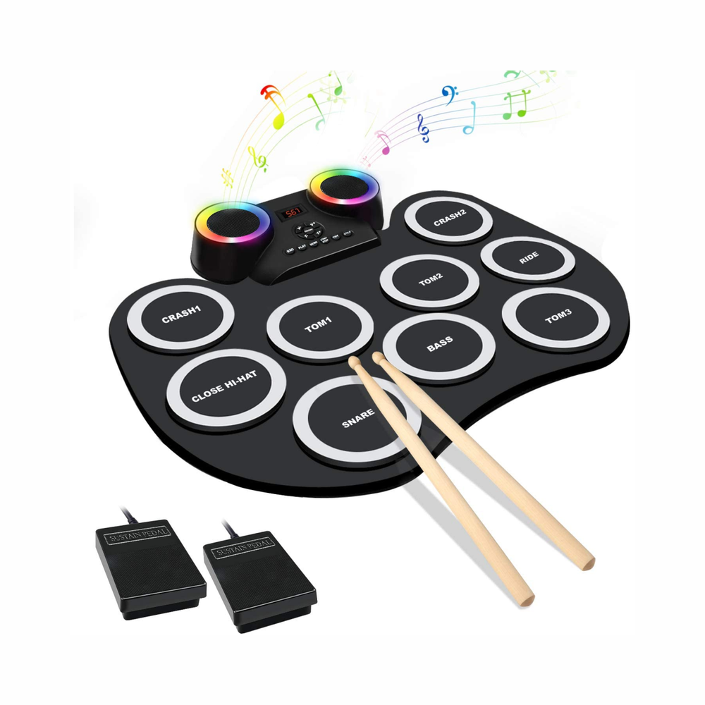 Batería Electrónica De Mesa Digital Drum Led Bluetooth