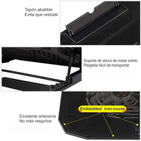 Thumbnail for Base Refrigerante Para Portátil Con Luz Led Doble Ventilador