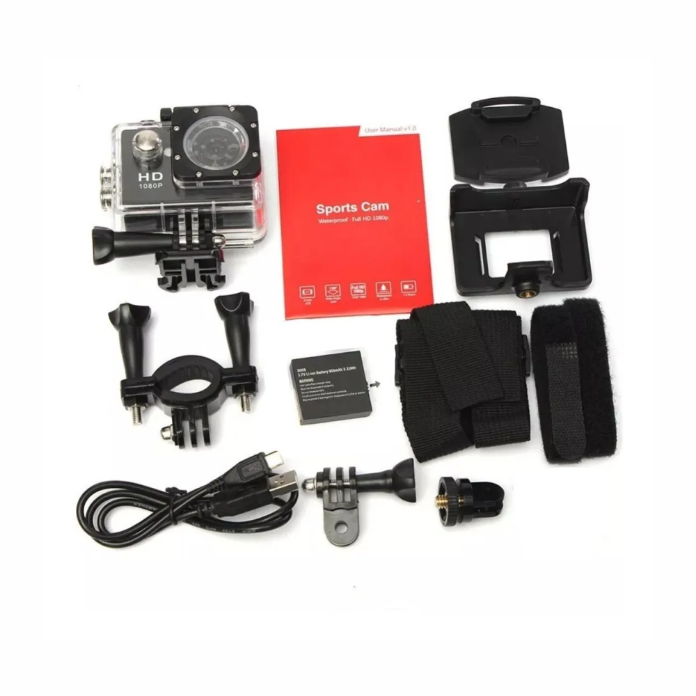 Camara Deportiva Sumergible + Accesorios 720P HD