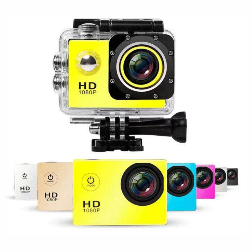 Cámara Deportiva Sumergible + Accesorios 720P HD USB 2,0 Pulgadas