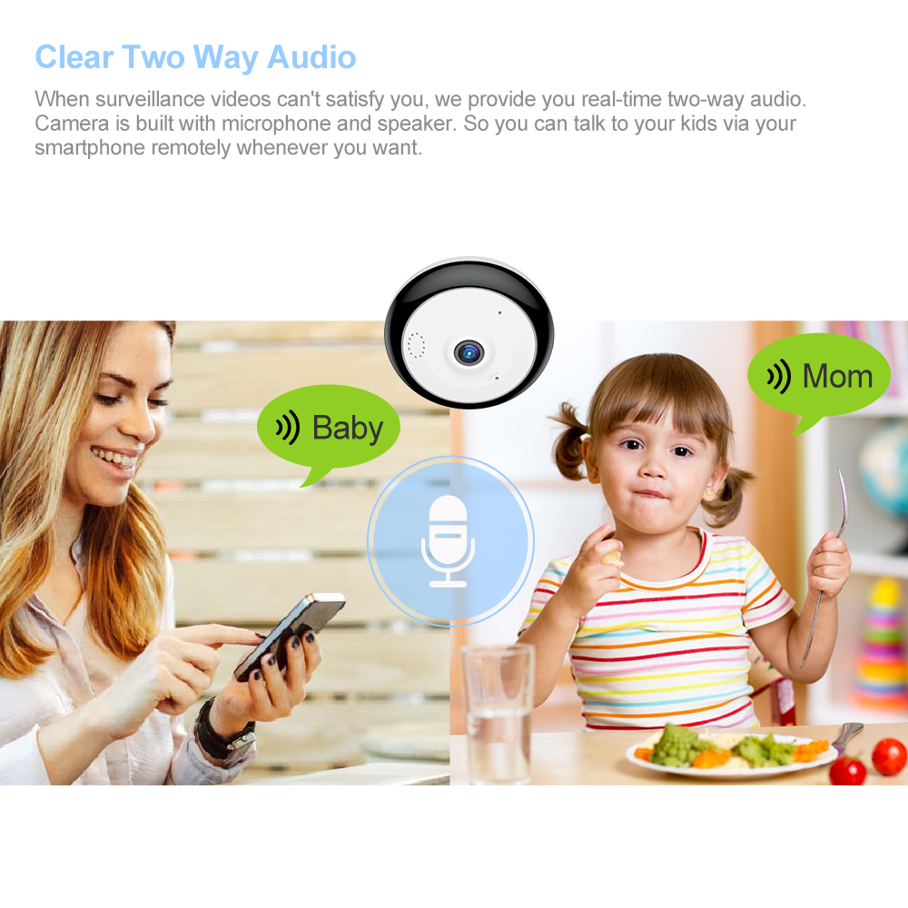Cámara De Seguridad 3d Ip 1080p 360 Grados Vista Panorámica