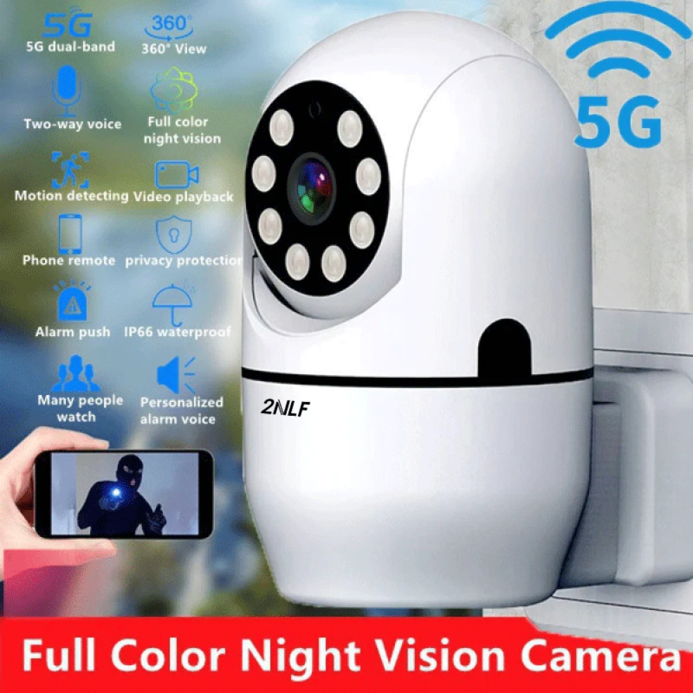 Cámara De Seguridad Wifi Robótica 5g Directo A La Toma 110v